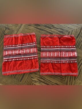 Red Patterned Pillow Case